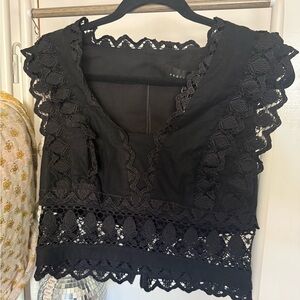 Endless Rose Black Lace Blouse